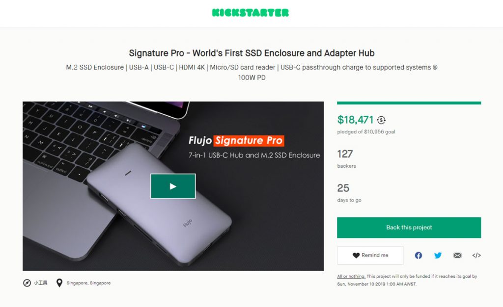 Flujo Signature Pro USB-C Hub with SSD Enclosure Launches on Kickstarter-Chargerlab