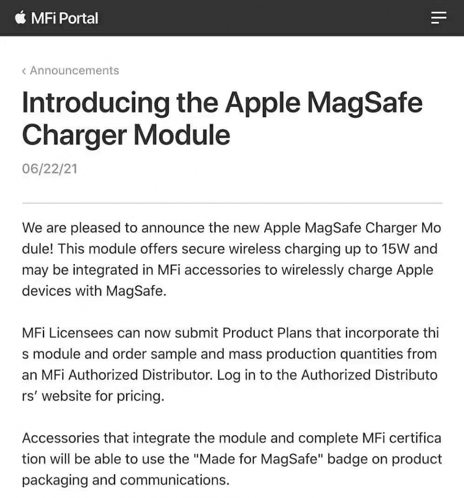 Apple Starts 15W MagSafe Wireless Charging Certification-Chargerlab