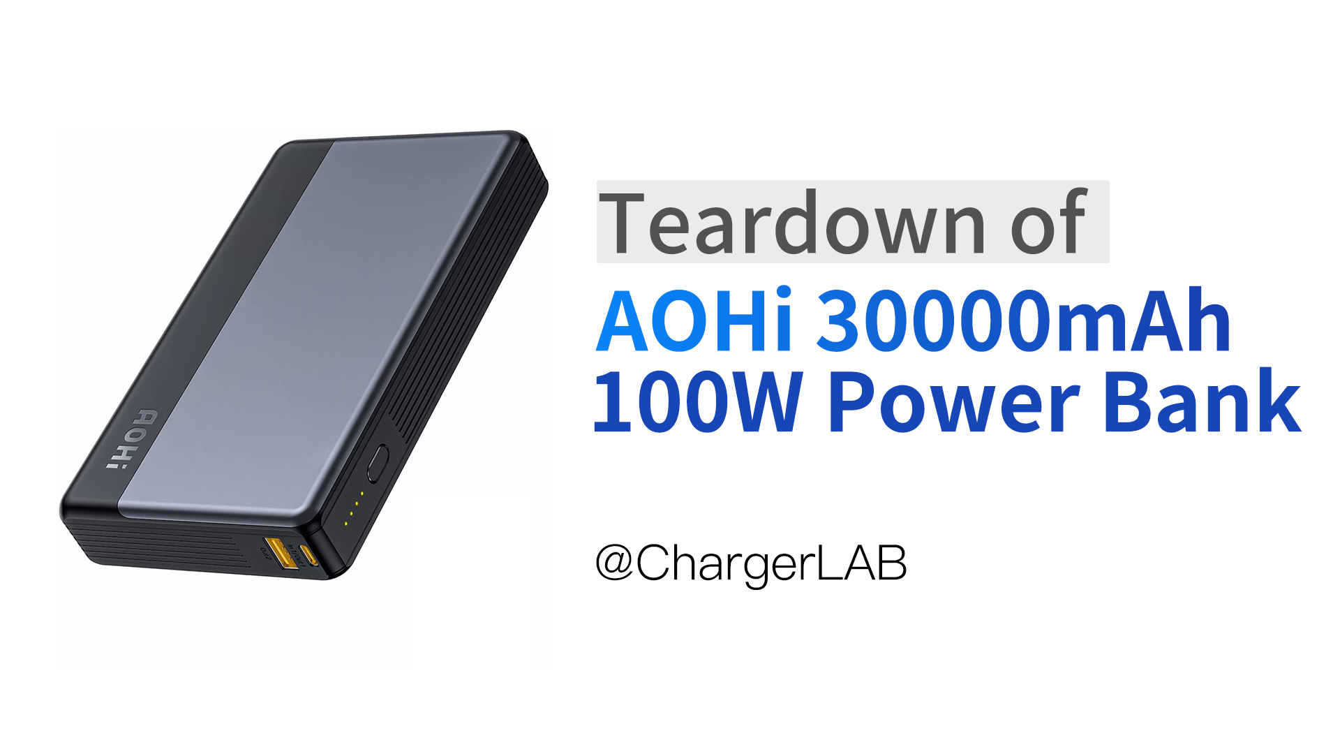 AOHI 30000mAh 100W PD Power Bank with 140W GaN+ Fast Charger