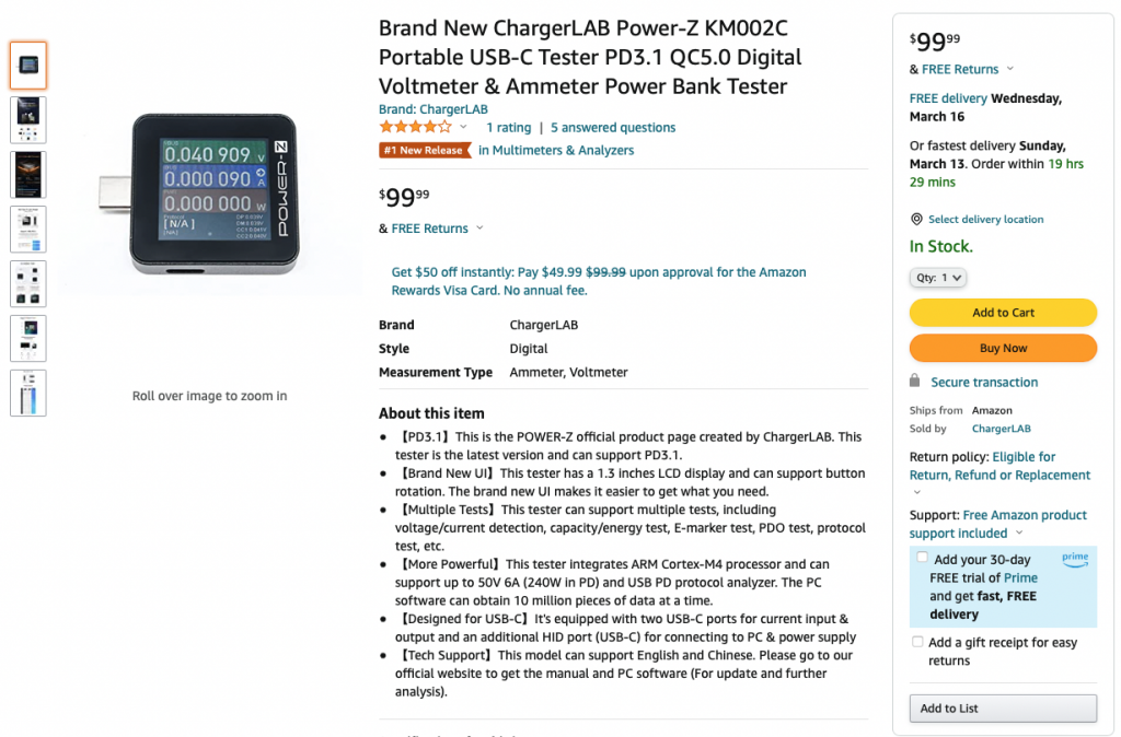 POWER-Z KM002C is now available on Amazon-Chargerlab