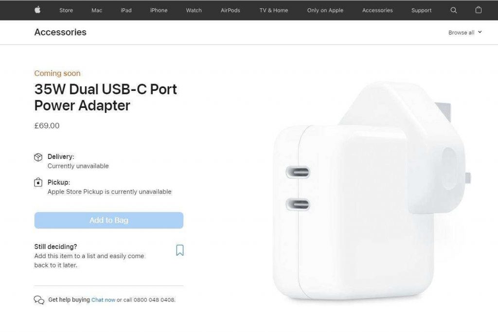 The Prices of the Apple New 35W Dual USB-C Charger Vary by Region-Chargerlab