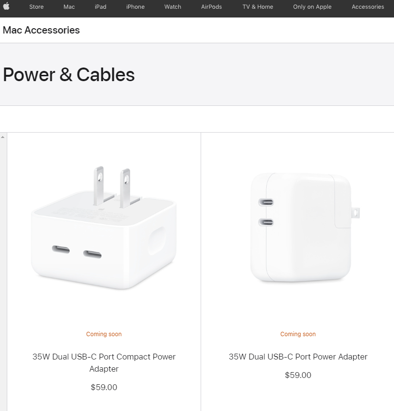 The Prices of the Apple New 35W Dual USB-C Charger Vary by Region-Chargerlab
