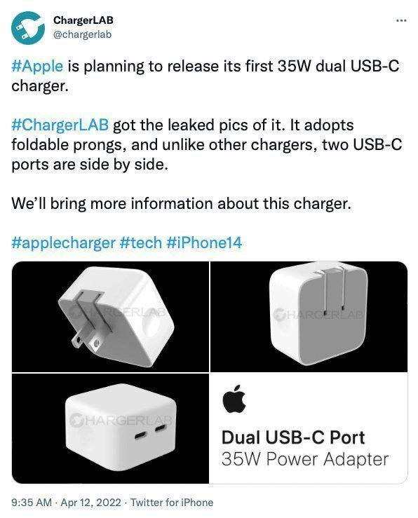 The Prices of the Apple New 35W Dual USB-C Charger Vary by Region-Chargerlab