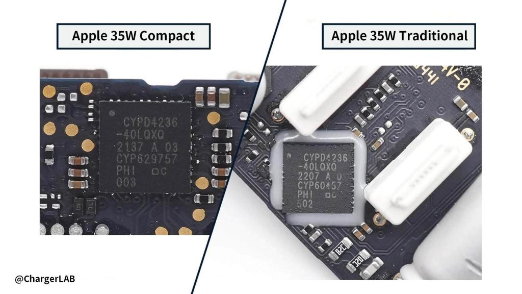 Teardown Comparison | Differences between Apple A2579 And A2676 35W Charger-Chargerlab