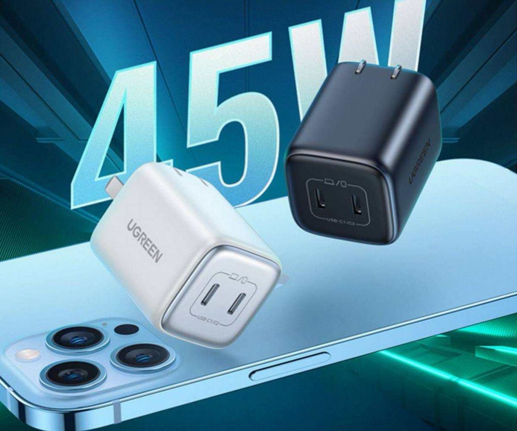 UGREEN Launches The New 45W Dual-port GaN Charger (Simultaneous Fast Charging for Dual iPhones)-Chargerlab