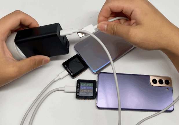 Power Distribution Review of Samsung 65W 2C1A Charger EP-T6530-Chargerlab