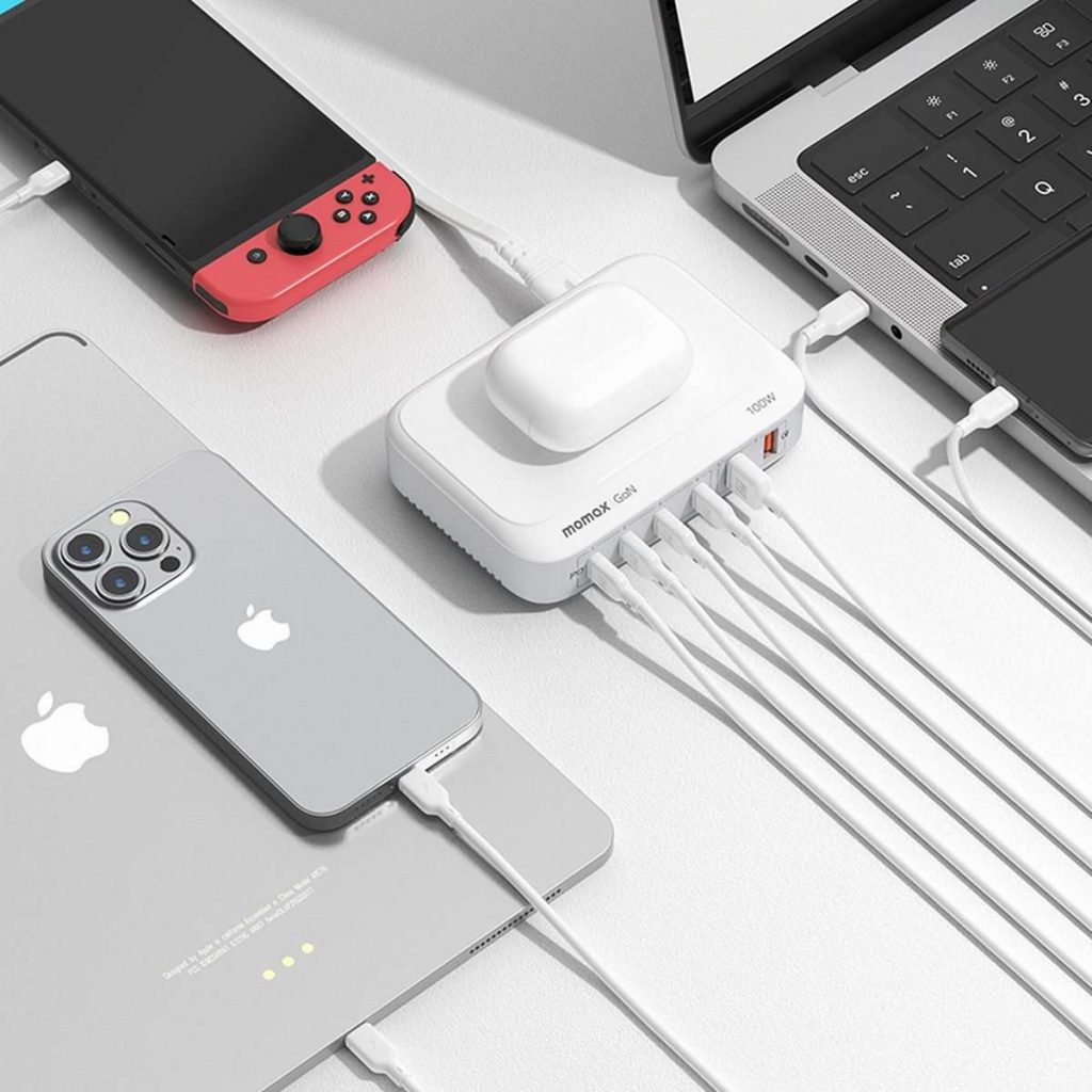 New MOMAX 100W 6-Port Wireless Desktop GaN Charger Supports Simultaneous Charging of 7 Devices-Chargerlab