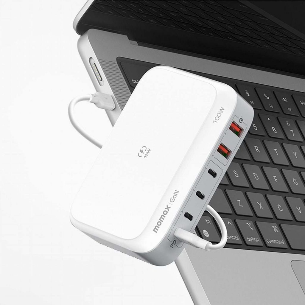 New MOMAX 100W 6-Port Wireless Desktop GaN Charger Supports Simultaneous Charging of 7 Devices-Chargerlab
