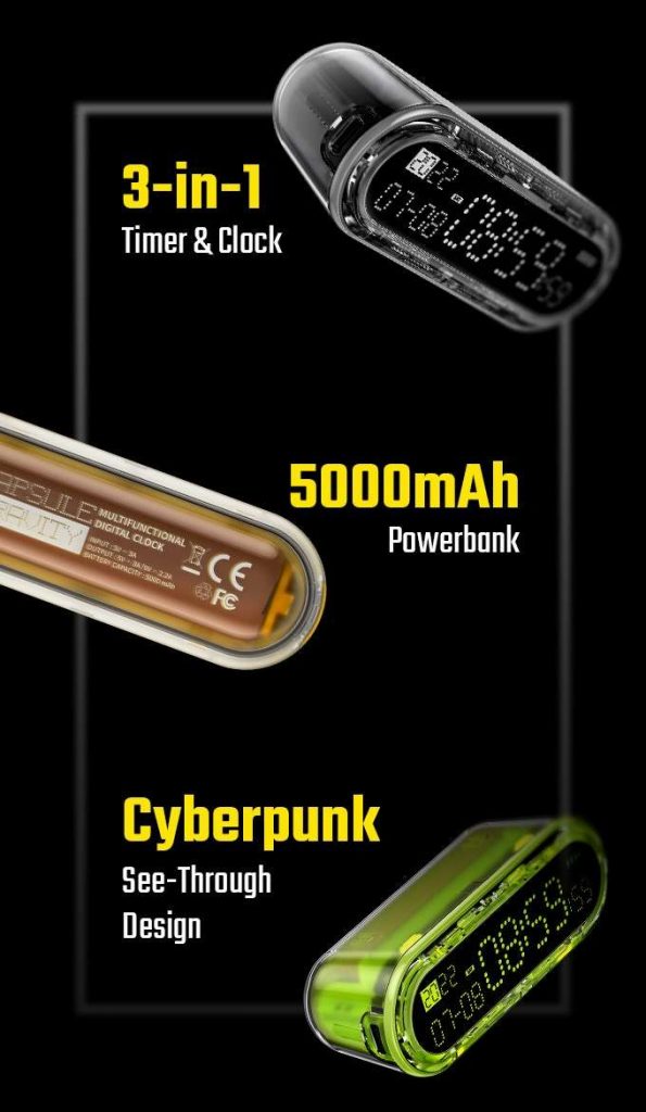 SHARGEEK Capsule Gravity Multifunctional Clock with 5000mah Power Bank 1 Power Bank And More丨SHARGEEK Launched A All-in-one Time Manager-Chargerlab