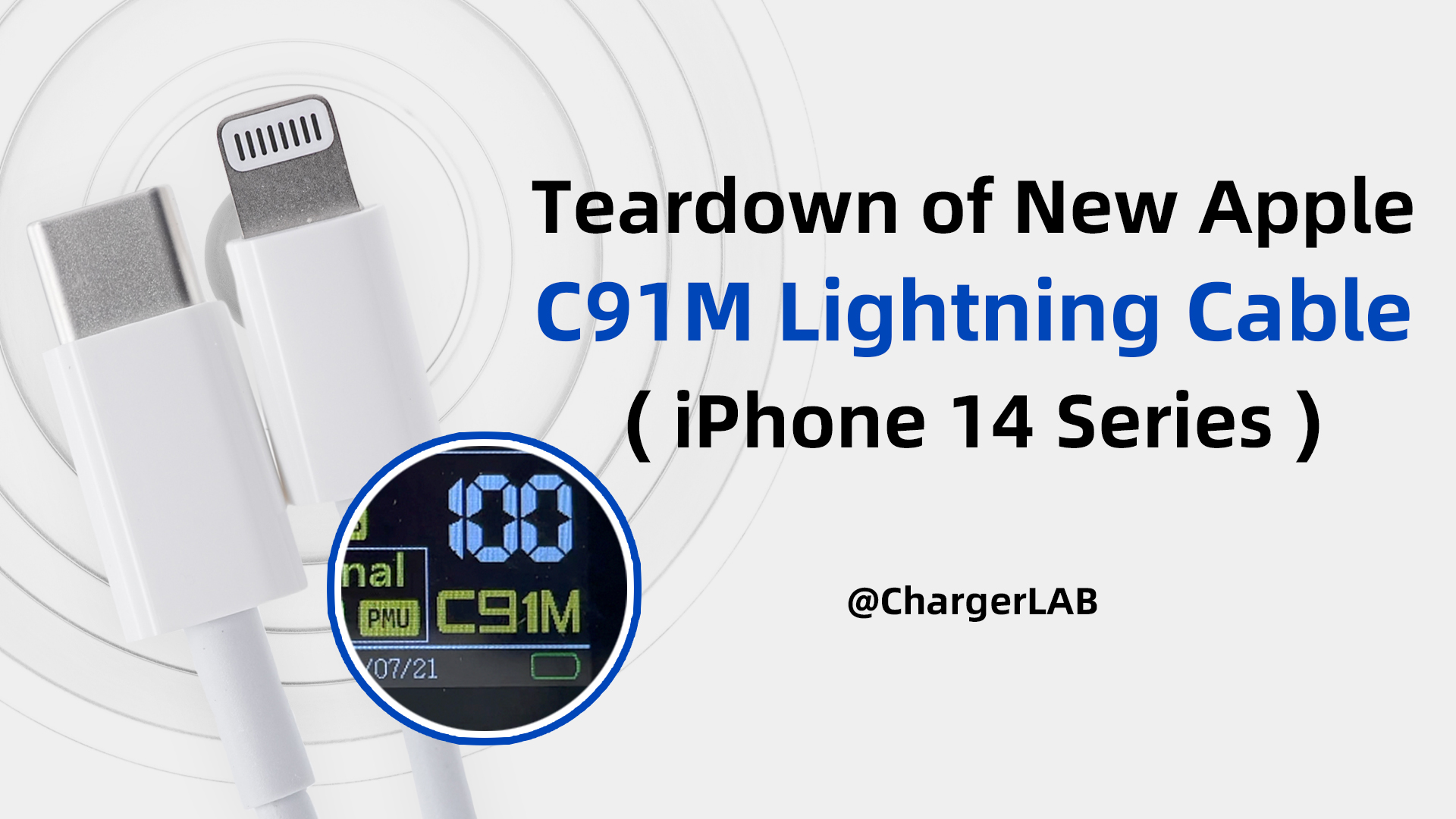 Teardown of Apple C91M Lightning to USB-C Cable (For iPhone 14 Series) -  Chargerlab