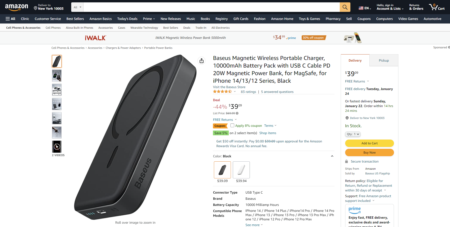 20W Wired Fast Charging | Baseus Launched 10000mAh Magnetic Power Bank-Chargerlab