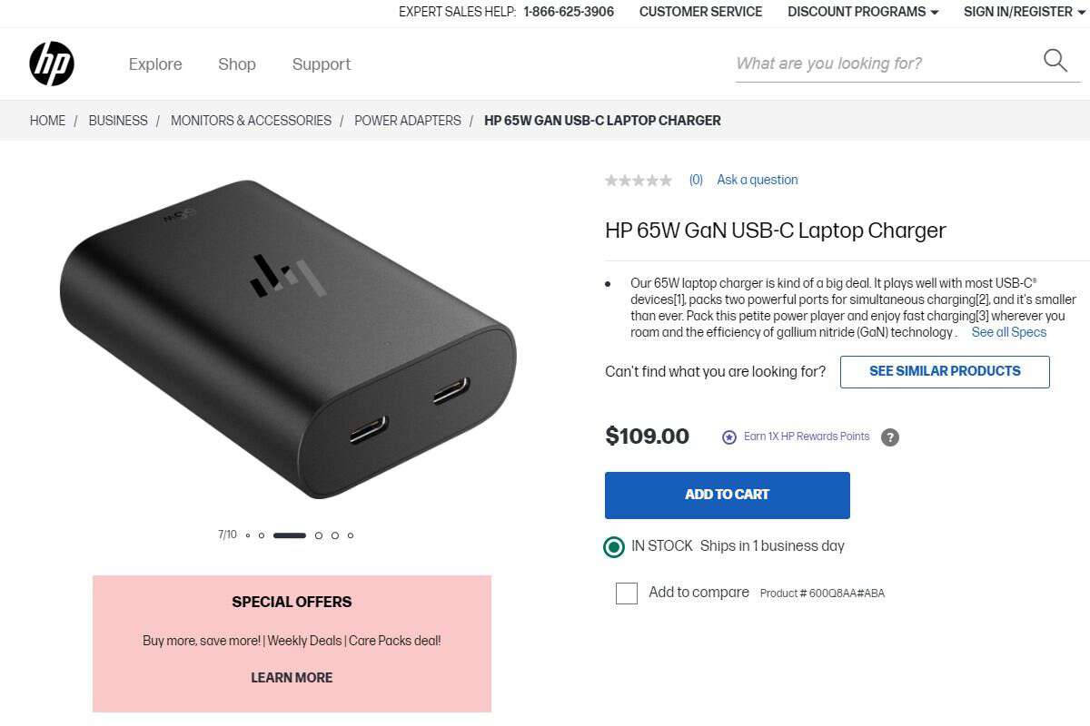 HP Launched 65W Dual USB-C GaN Charger-Chargerlab