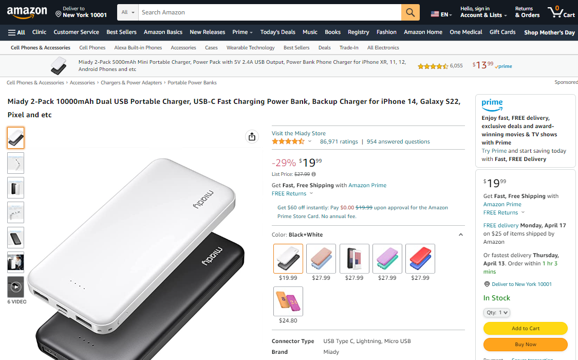 Best-Selling Power Banks on Amazon US in April 2023-Chargerlab
