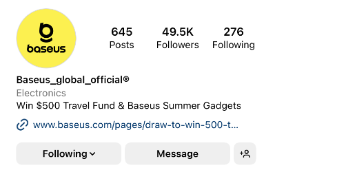Top 10 Most-Followed Electronic Accessories Brands on Instagram in June 2023-Chargerlab