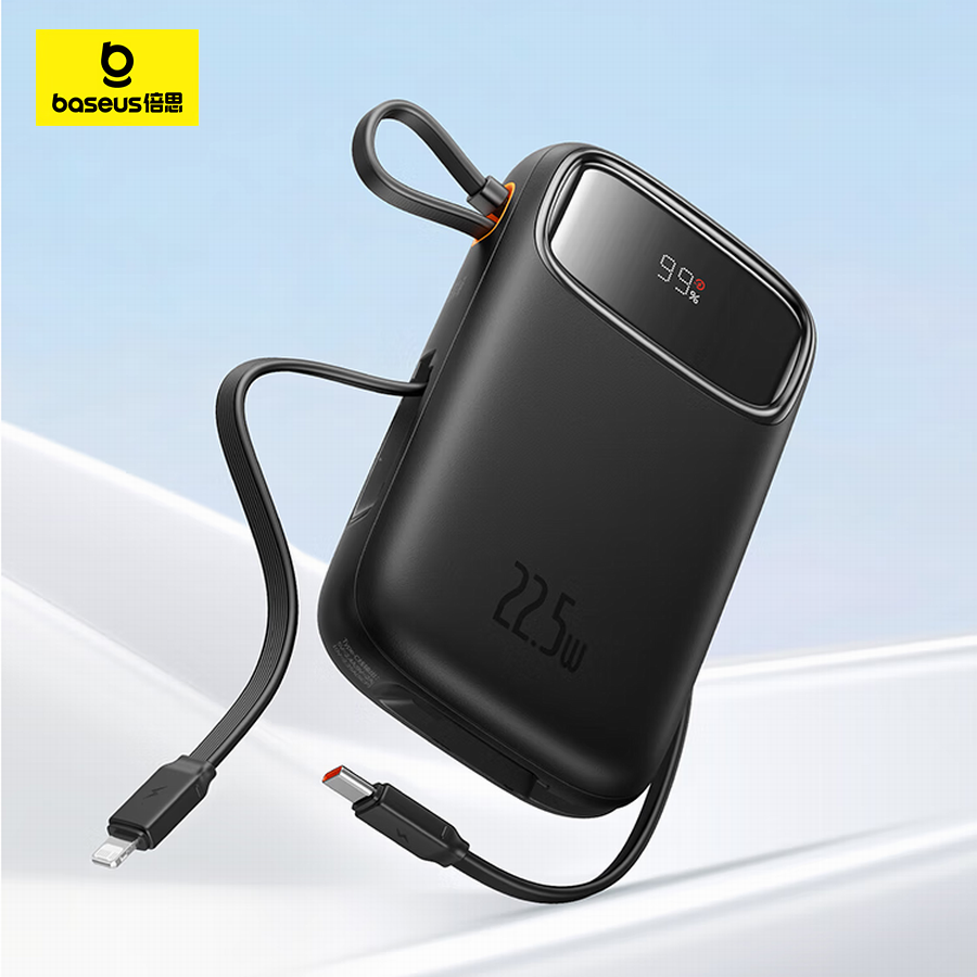 Twice the Convenience: Baseus Qpow 2 Power Bank Equipped with Two Integrated Cables-Chargerlab