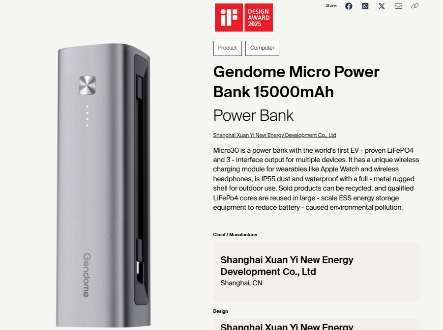 10 Power Banks Win the 2025 iF Product Design Award-Chargerlab