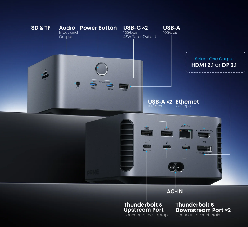 Anker Prime Thunderbolt 5 Docking Station: 14 Ports, Dual 8K Support, and 140W Power Delivery-Chargerlab