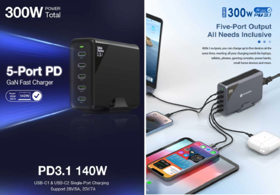 Teardown of HUNDA 300W USB-C GaN Charging Station (A2319-300W-02)-Chargerlab