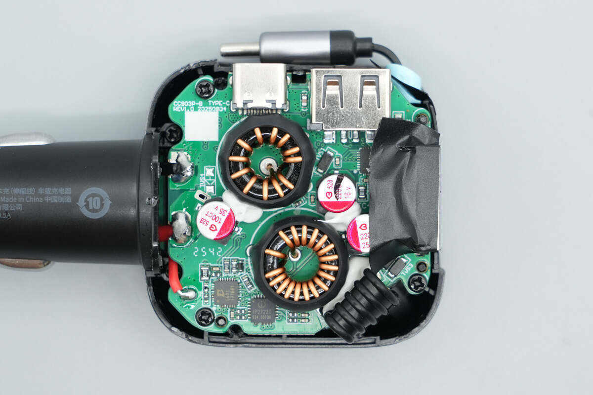 Teardown of CUKTECH 10 100W Car Charger with Retractable Cable (CC903P)-Chargerlab