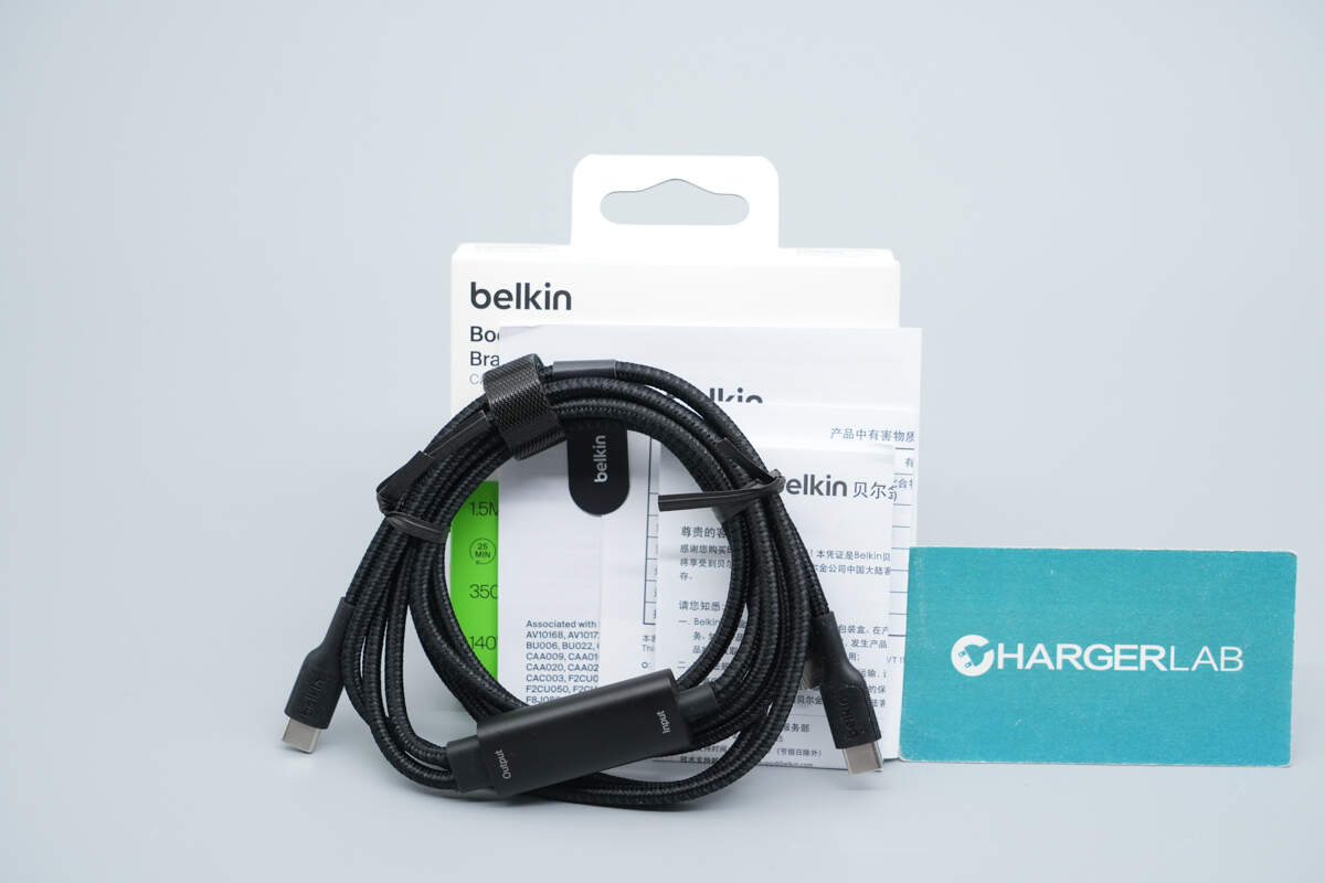 Teardown of Belkin BoostCharge Pro 140W Braided USB-C to Dual USB-C Cable (CAC004)-Chargerlab