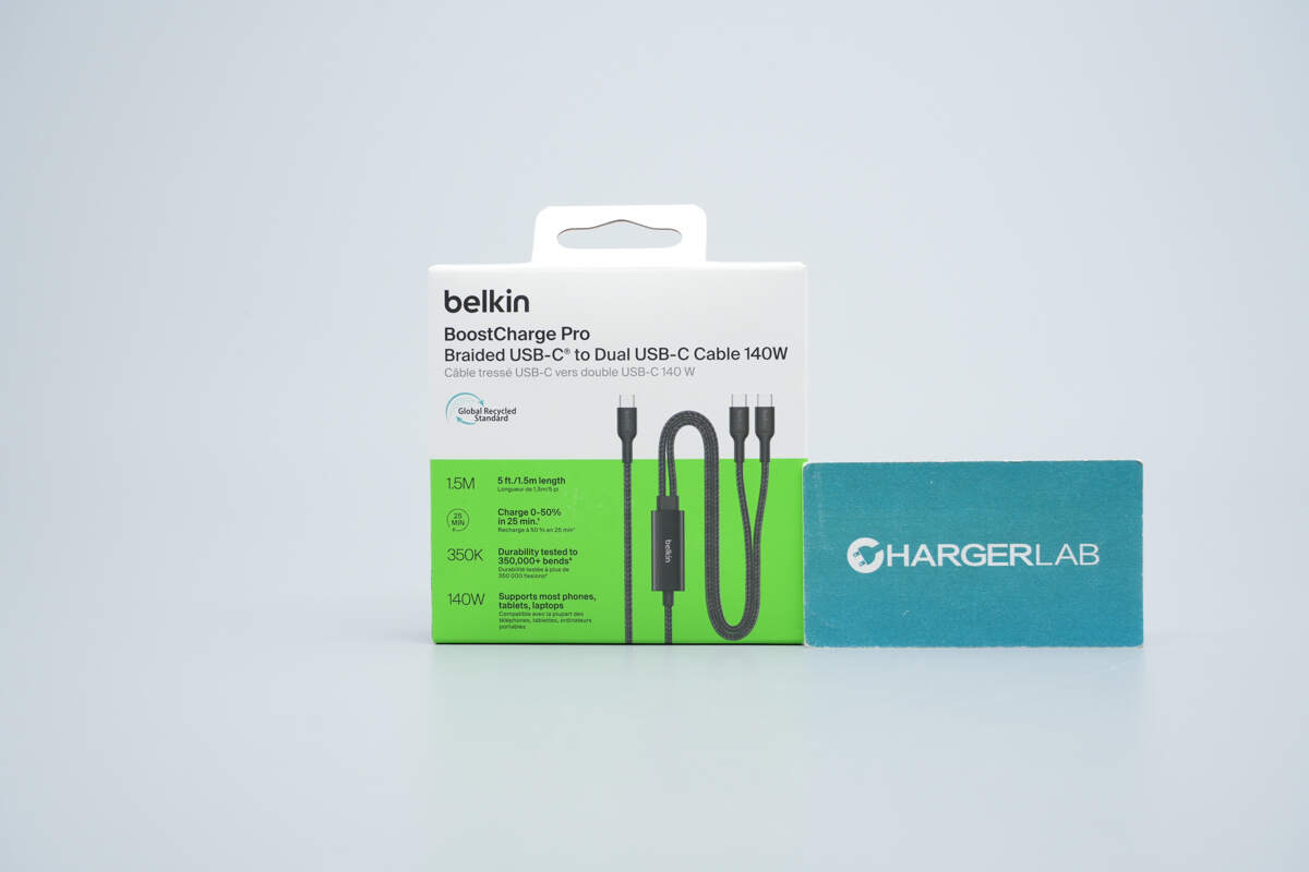 Teardown of Belkin BoostCharge Pro 140W Braided USB-C to Dual USB-C Cable (CAC004)-Chargerlab