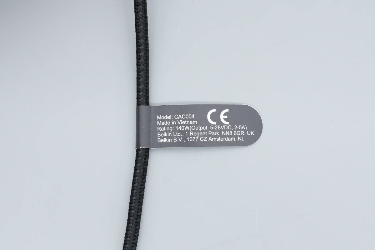 Teardown of Belkin BoostCharge Pro 140W Braided USB-C to Dual USB-C Cable (CAC004)-Chargerlab