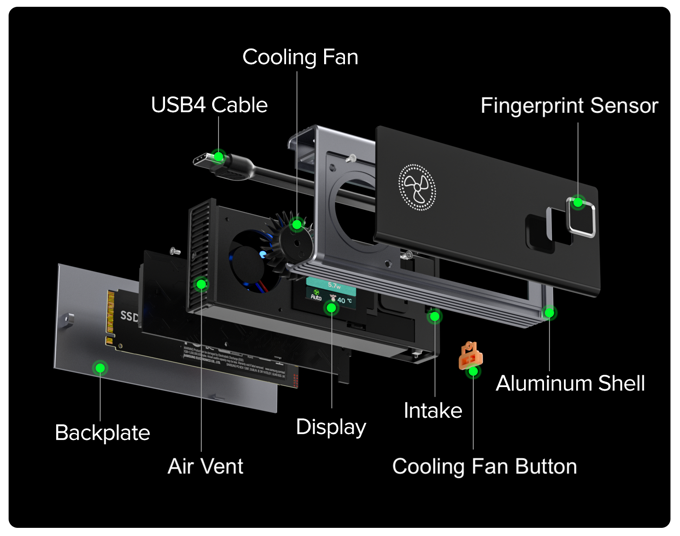Zike Vault 40Gbps SSD Enclosure Launches on Crowdfunding, Integrates Apple FindMy Ecosystem-Chargerlab
