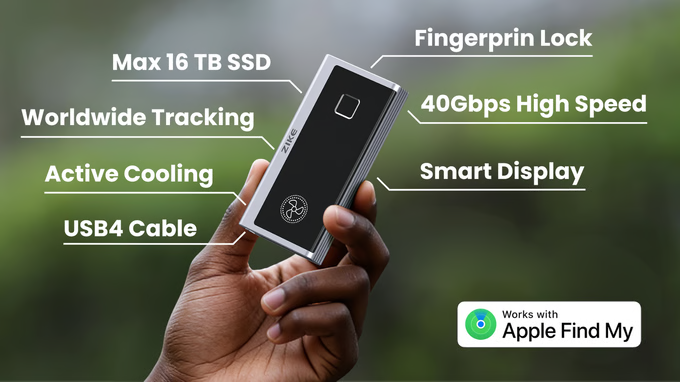 Zike Vault 40Gbps SSD Enclosure Launches on Crowdfunding, Integrates Apple FindMy Ecosystem-Chargerlab
