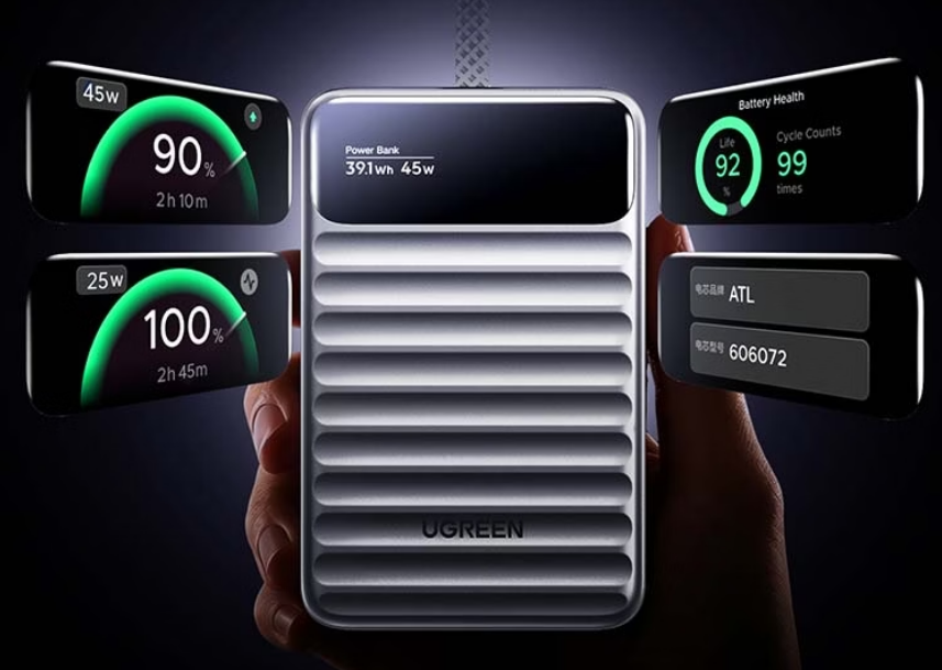 One-Tap Battery Health Check：UGREEN P6 Series 45W Power Bank with Integrated Cable Now AvailableinChina-Chargerlab