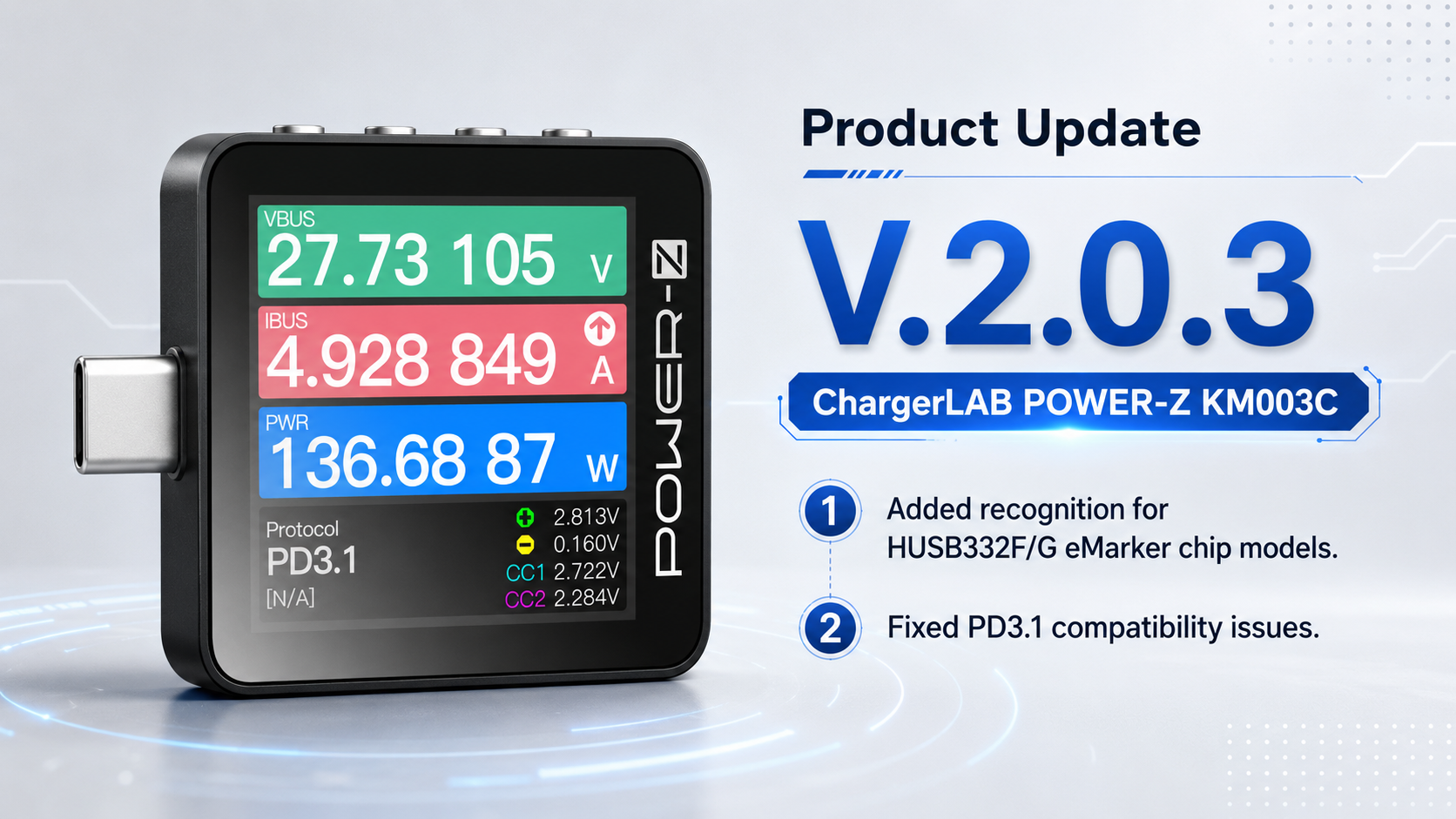 V.2.0.3 | The New Software Version of ChargerLAB POWER-Z KM003C-Chargerlab