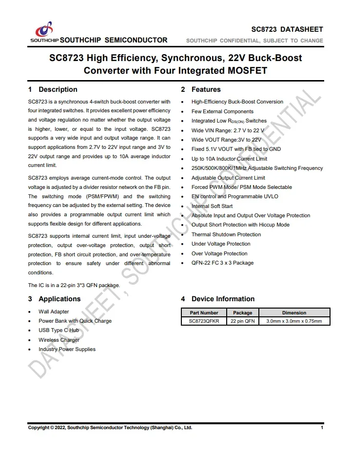 Southchip SC8723: A High-Integration Solution for Compact Buck-Boost Power-Chargerlab