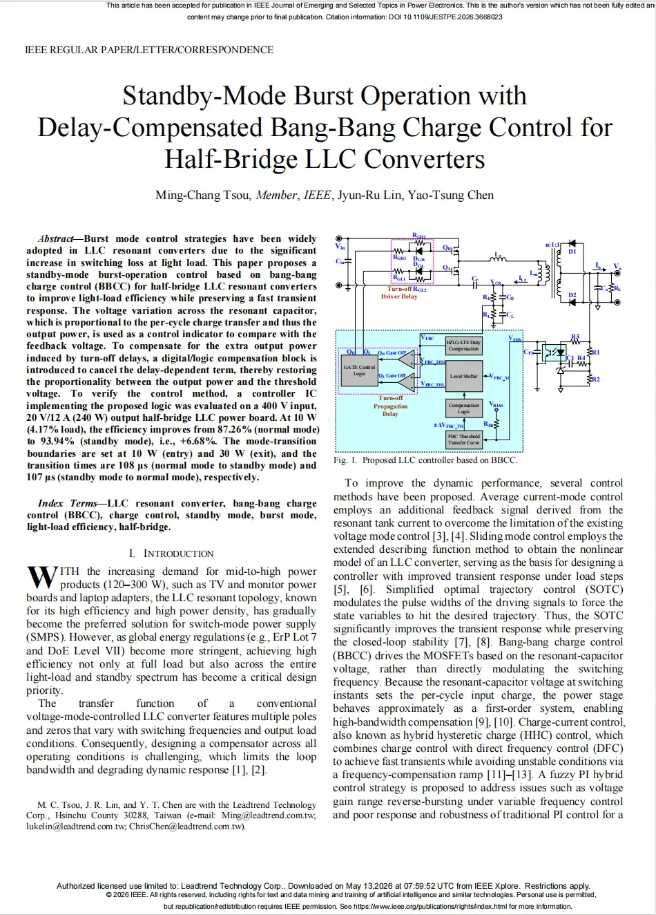 Leadtrend Unveils LD7771, The New Benchmark for LLC Efficiency-Chargerlab