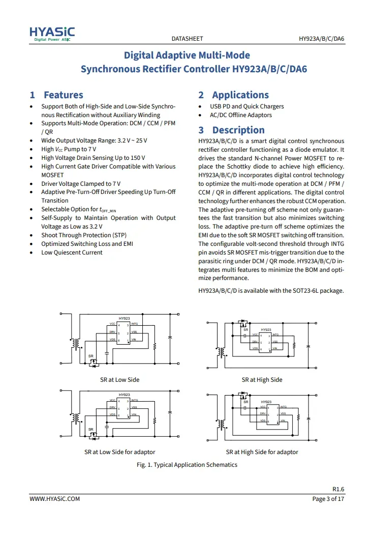 HYSEMi HY923, Enabling High Power Density in Fast-Charging Designs-Chargerlab