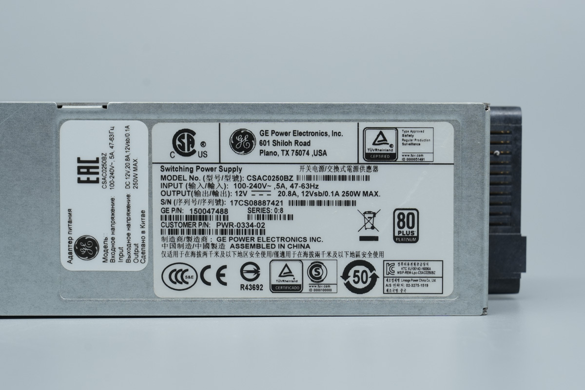 Teardown ofthe GE CSAC0250BZ 250W 80 PLUS Platinum Server Power Supply-Chargerlab