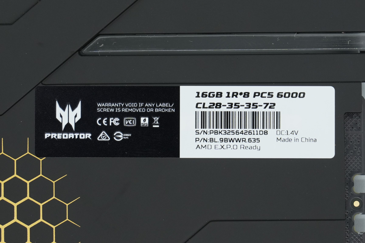 Teardown of the Acer Predator Hermes DDR5 6000 C28 16GB×2 Memory Kit-Chargerlab